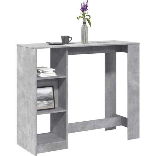 vidaXL Barska miza s policami betonsko siva 124x46x103,5 cm inž. les Cene