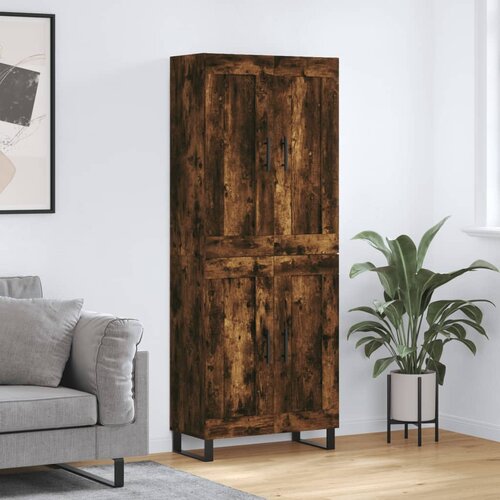 vidaXL Visoka komoda dimljeni hrast 69 5x34x180 cm konstruiranog drva Cene