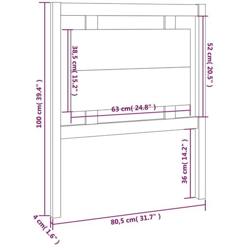  Uzglavlje za krevet boja meda 80 5x4x100 cm od masivne borovine Slike