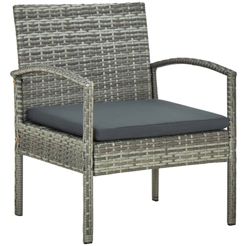 The Living Store Vrtni stol z blazino poli ratan siv - Vrtni Stol, (21464148) Slike