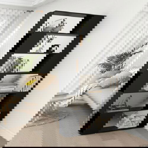 vidaXL Ormarić za knjige / sobna pregrada crni 100 x 24 x 188 cm Cijene
