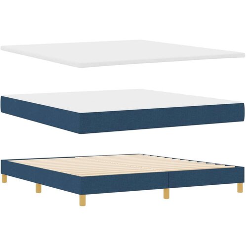 VidaXL Box Spring krevet s madracem plav i 180x200 cm tkanine Slike