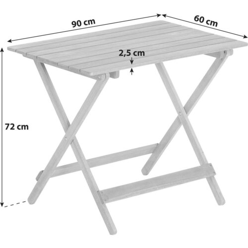 Gardenson Vrtna Zložljiva Miza Rebel, 90x72x60cm, Masivno Slike