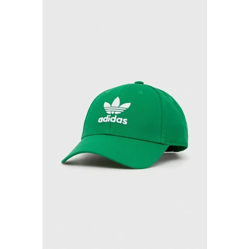 Adidas Bombažna bejzbolska kapa zelena barva
