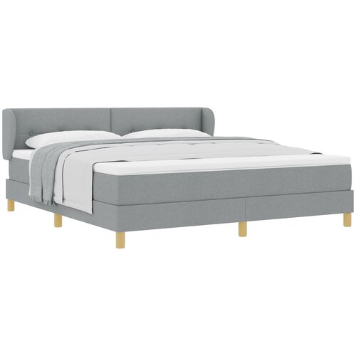 vidaXL Box Spring Krevet s Madracem u Svjetlosivoj, 180x200 cm, Tkanina Cene