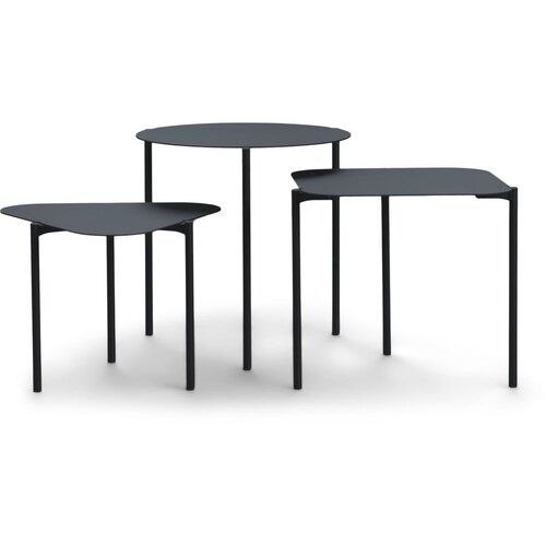 Spinder Design Kovinske okrogle stranske mizice v kompletu 3 ks 46.5x46.5 cm Do-Re-Mi – Cene