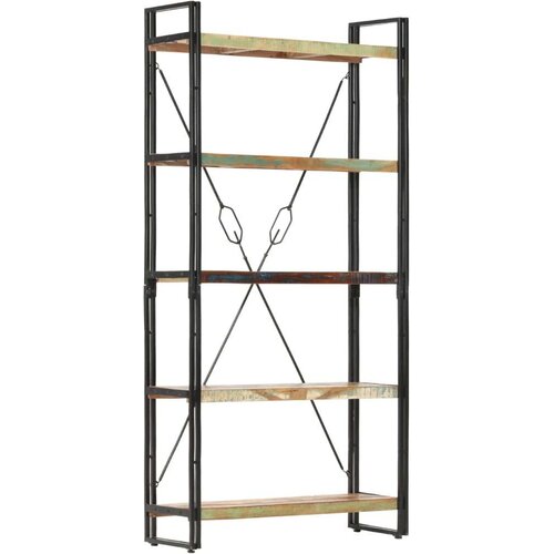 Police Knjižna omara 5-nadstropna 90x30x180cm trden predelan les Slike