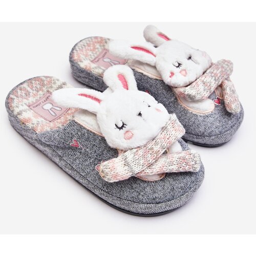 Boto Children's slippers with thick sole gray rabbits Dasca Cene