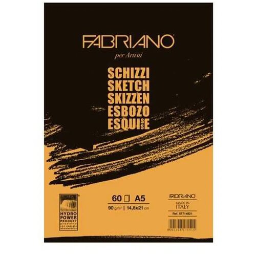 No Statovac Schizzi, blok, A5, 90gr, 60 lista, Fabriano Slike