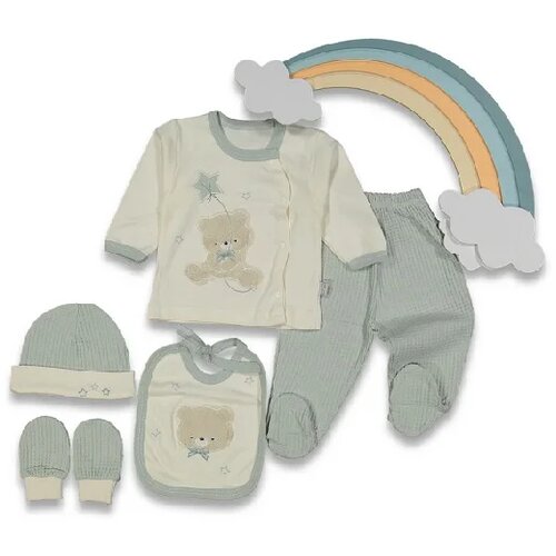  Set za bebe, 5 komada, Bež-zeleni Slike
