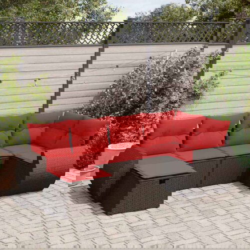 vidaXL 6-dijelni set vrtnih sofa od poliratana s jastucima smeđi Cijene