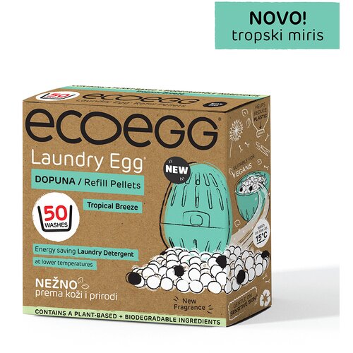 Ecoegg 2u1 dopuna za deterdžent i omekšivač za veš, Tropski miris-50 pranja Slike