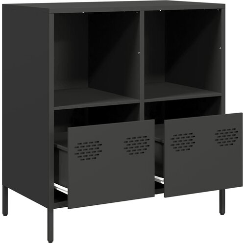  Komoda crna 68x39x73,5 cm hladno valjani čelik Slike