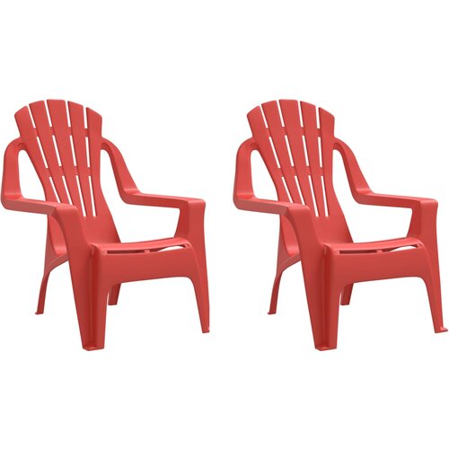 Maison Chic Vrtni stoli - Stol za vrt 2 kosa za otroke rdeča 37x34x44 cm PP videz lesa JS1490, (21878250) Slike