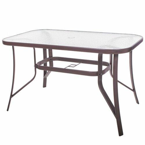 Springos stakleni vrtni stol 120 x 70 x 70 cm smeđi Slike