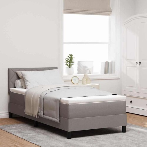 Box Postelja z vzmetnico z vzmetnico Taupe 100 x 200 cm blago, (5000128040) Cene