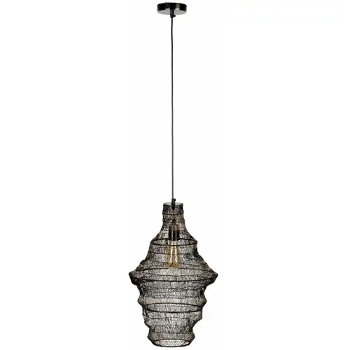 Dutchbone Črna viseča svetilka s kovinskim senčnikom 36x36 cm Luca - Dutchbone