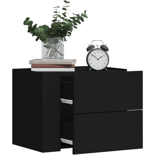vidaXL Stenska nočna omarica črna 45x30x35 cm Cene