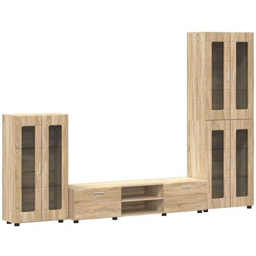  Set TV komoda s ladicama Sonoma hrast Konstruirano drvo Slike