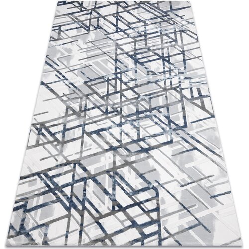 RugsX Preproge Preproga AKRIL VALS 8381 Vrstice prostorski 3D 80x300 cm Modra Cene