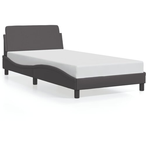 Maison Chic Posteljni okvir - Enojna postelja - Postelja za odrasle z vzglavjem siv 100x200 cm umetno usnje-J9654, (21769425) Cene