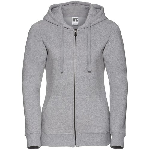 RUSSELL Light grey women's hoodie with Authentic zipper Cene