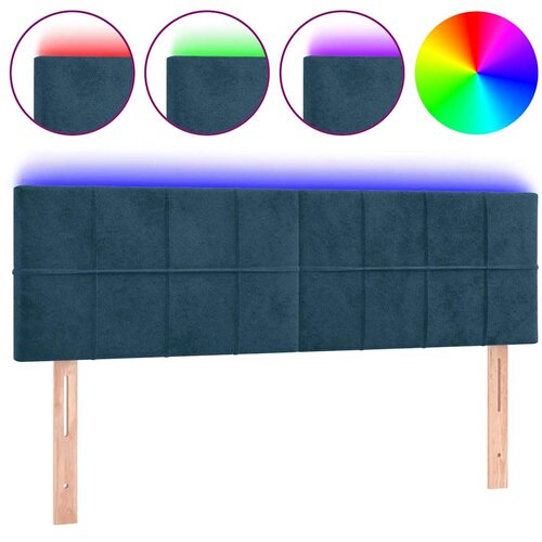  LED uzglavlje tamnoplavo 144x5x78/88 cm bar&amp;scaron;unasto Slike