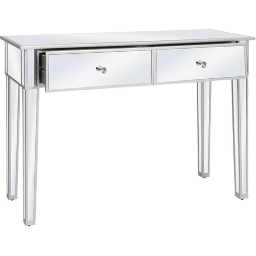 Maison Chic Zrcalna konzolna miza - miza ob steni MDF in steklo 106,5x38x76,5 cm, (21786162) Slike