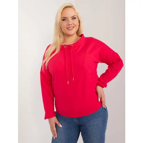 Fashion Hunters Red plus size blouse with pocket