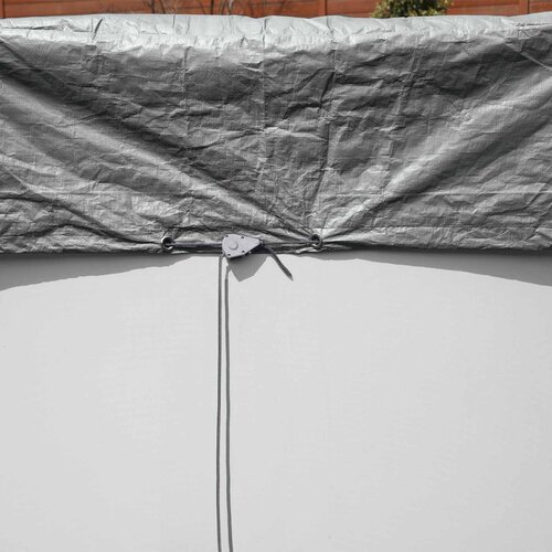 Bestway Pokrivač za bazen &amp;Oslash;4,88 m Kružni Poliester Siva Slike
