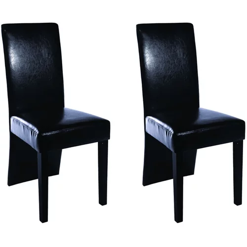 vidaXL Jedilni stoli 2 kosa črno umetno usnje