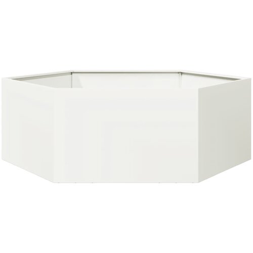 Maison Chic Vrtno korito - Greda - Cvetlični Lonec bela šestkotnik 138x120x45 cm jeklo, (21790311) Cene