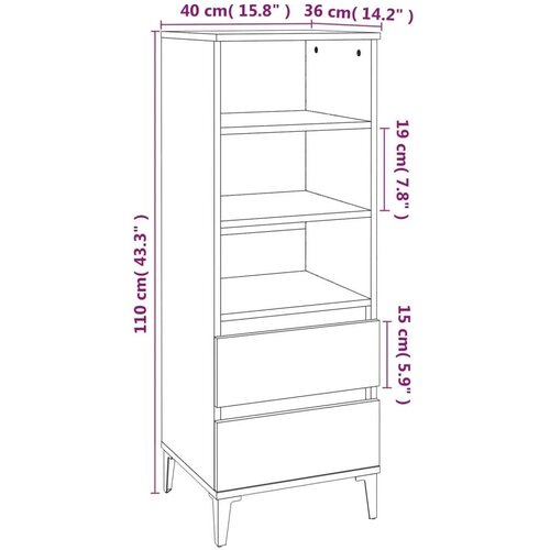  Visoka komoda boja betona 40 x 36 x 110 cm konstruirano drvo Slike