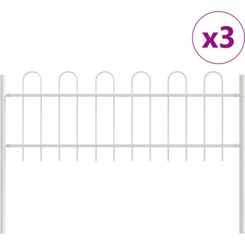VidaXL Vrtna ograda s hoop vrhom, bela, 5,1 x 0,6 m, jeklo, (22066931) Slike