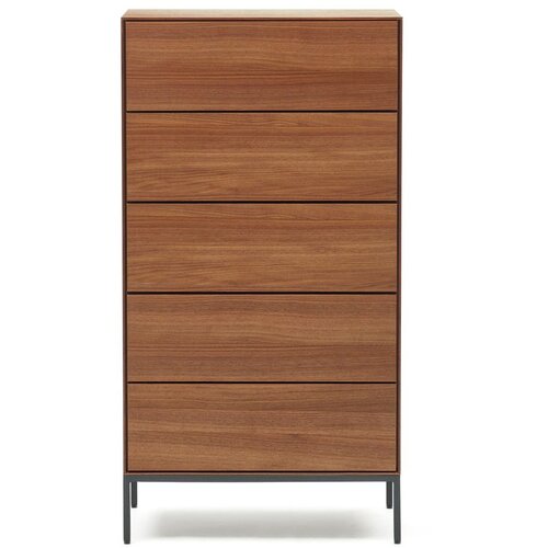 Kave Home Visoka komoda v orehovem dekorju v naravni barvi 60x114 cm Vedrana &amp;ndash; Slike