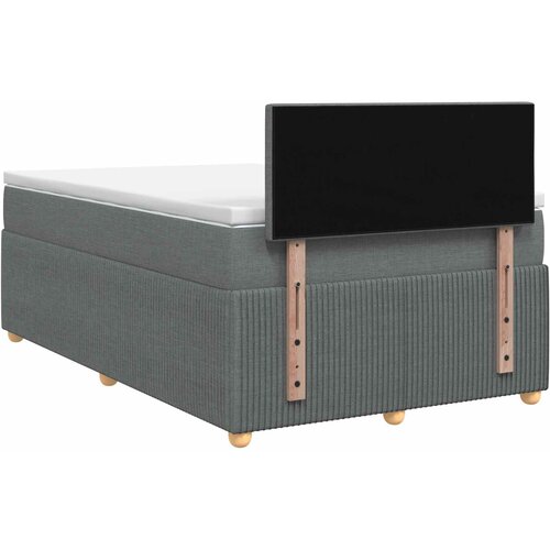  Boxspring krevet s madracem Tamnosiva 120 x 190 cm Tkanina Slike