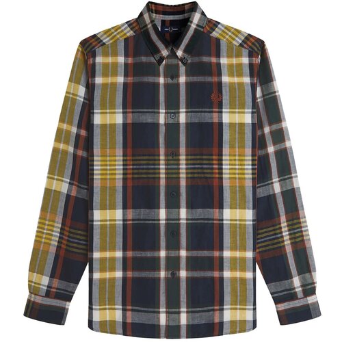 Fred Perry Srajce z dolgimi rokavi Fp Madras Check Shirt Modra Slike