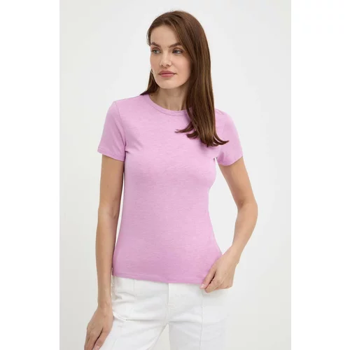 BOSS Orange Pamučna majica za žene, boja: ružičasta, 50504201