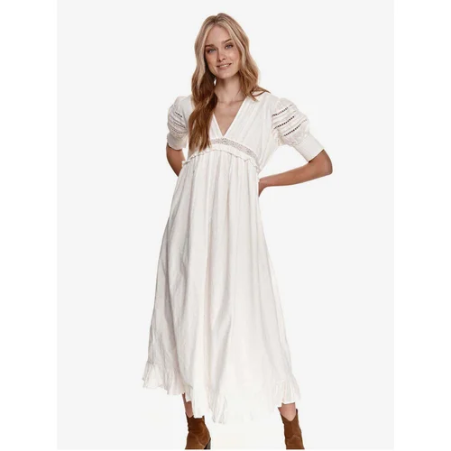 Top Secret Women's white midi dress with balloon sleeves - Women