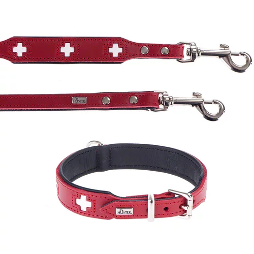 Hunter komplet: ogrlica Swiss + povodac za pse Swiss - Ogrlica veličine 65 + povodac 200 cm/18 mm