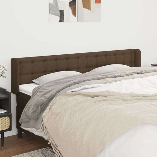  Vzglavje z u&amp;scaron;esi temno rjavo 163x16x78/88 cm blago, (20951919) Slike