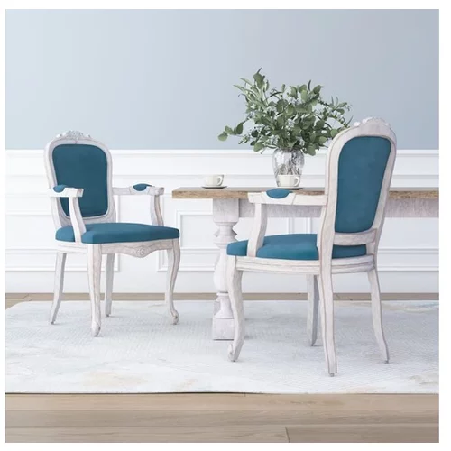  Jedilni stoli 2 kosa modri 62x59,5x100,5 cm žamet
