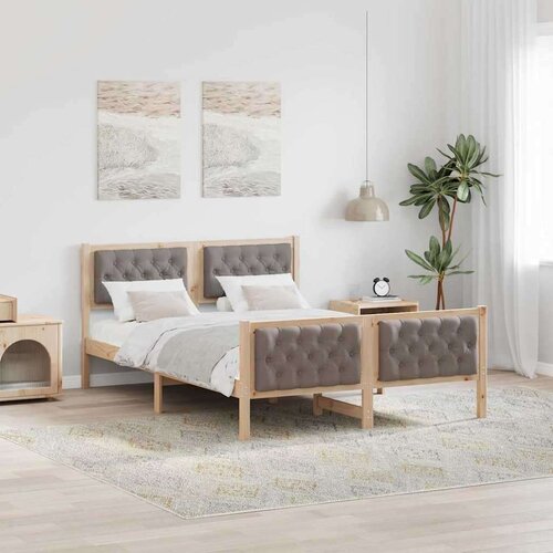  Konstrukcija postelje Taupe 150 x 200 cm Masivno borovo les, (5000084587) Slike