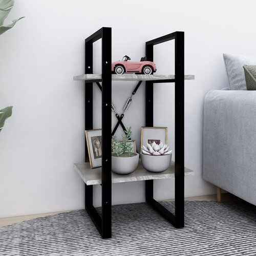 VidaXL Knjižna omara 2-nadstropna siva sonoma 40x30x70 cm konstr. les Slike