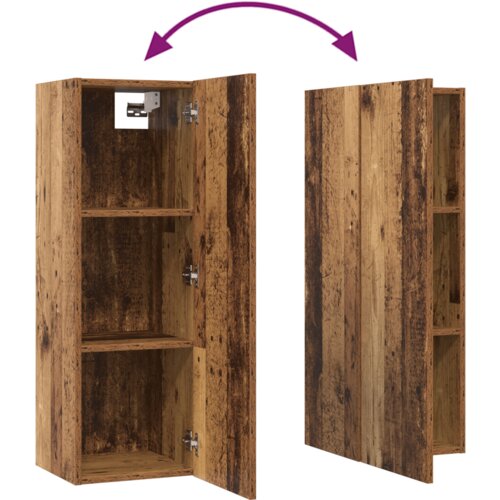 vidaXL Set TV komoda s policom s pohranom s vratima 7 pcs Staro drvo 180 x 30 x 120 cm Cene