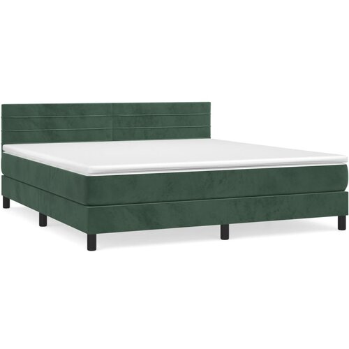 Maison Chic Box spring postelja - Vzmetna postelja z vzmetnico temno zelena 160x200 cm žamet SL3528, (21906010) Cene