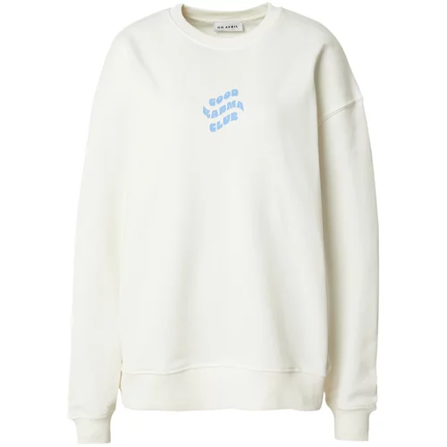 OH APRIL Sweater majica bež / nebesko plava / bijela
