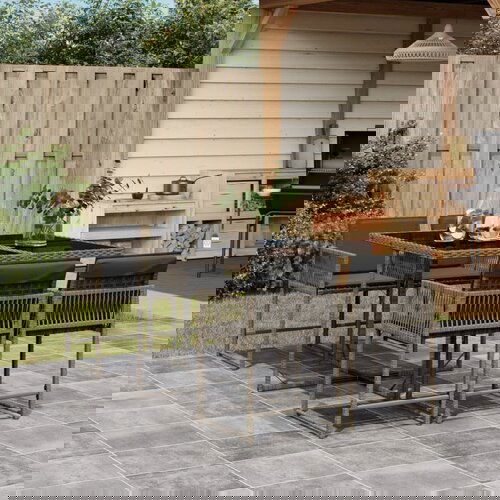 VidaXL 5-dijelni vrtni blagovaonski set sivi od poliratana Slike