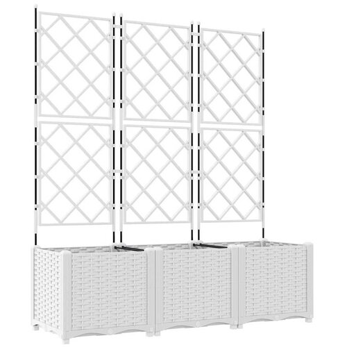  Vrtna saksija 3 pcs Bijeli 120 x 40 x 143 cm Plastika Slike