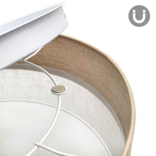  LED stropna svetiljka SIRJA WOOD LED/20W/230V, prečnik 35 cm, bela/hrast Slike